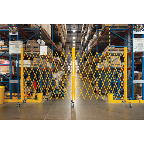 Expandable Barrier, 84" H x 20' L, Yellow Cantin et fils