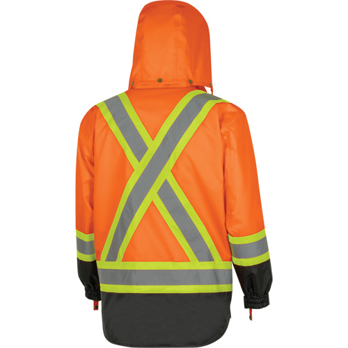 5056 Pioneer&reg; Yukon 7-in-1 Waterproof Winter Safety Parka, Polyester, Black/High Visibility Orange, X-Small Cantin et fils