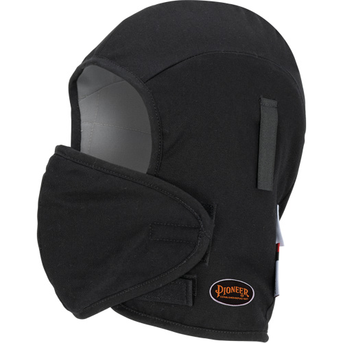 Pioneer 766A Flame-Resistant Quilted Hard Hat Liner with Detachable Mouthpiece, Black/Grey, Cotton/FR-Tech&reg;/Modacrylic/Nylon Cantin et fils