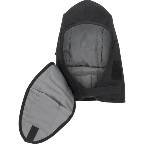 Pioneer 766A Flame-Resistant Quilted Hard Hat Liner with Detachable Mouthpiece, Black/Grey, Cotton/FR-Tech&reg;/Modacrylic/Nylon Cantin et fils