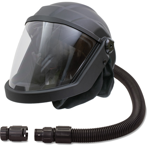 Masque respiratoire &agrave; adduction d'air et casque avec adaptateur de d&eacute;bit DEFENDER, Universel, Pi&egrave;ce faciale Cantin et fils