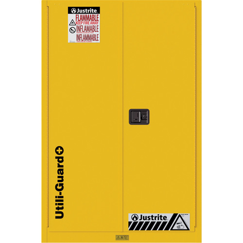 Utili-Guard+ Flammable Safety Cabinet, 90 Gal., 2 Door, 43" W x 65" H x 37" D Cantin et fils