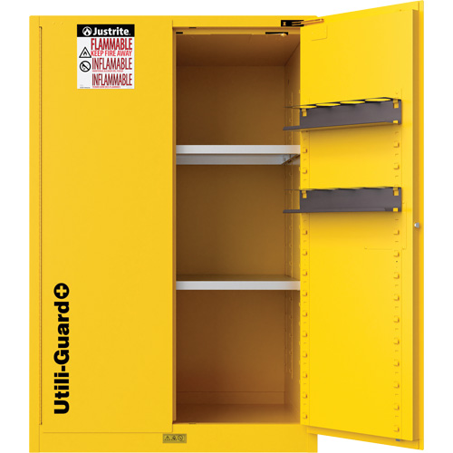 Utili-Guard+ Flammable Safety Cabinet, 90 Gal., 2 Door, 43" W x 65" H x 37" D Cantin et fils