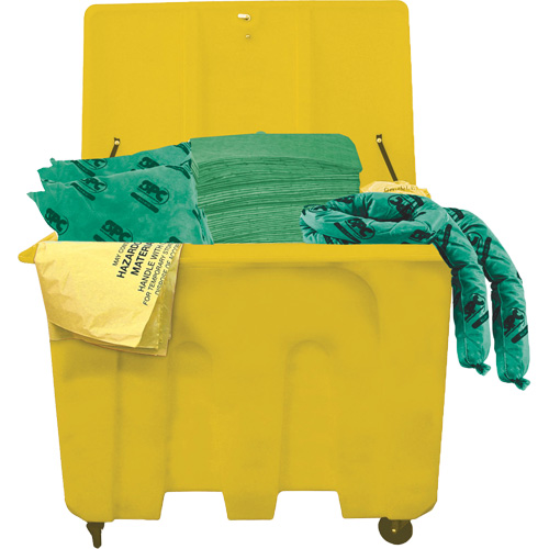 Trousse de d&eacute;versements de produits chimiques pour camion SPC HazWik, Mati&egrave;res dangereuses, Bac, Absorbance de 160 gal. US Cantin et fils