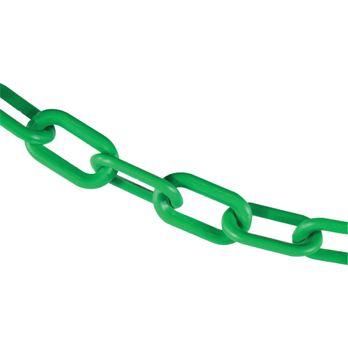 Plastic Barrier Chain, Green, 2" Link, 100' Length Cantin et fils