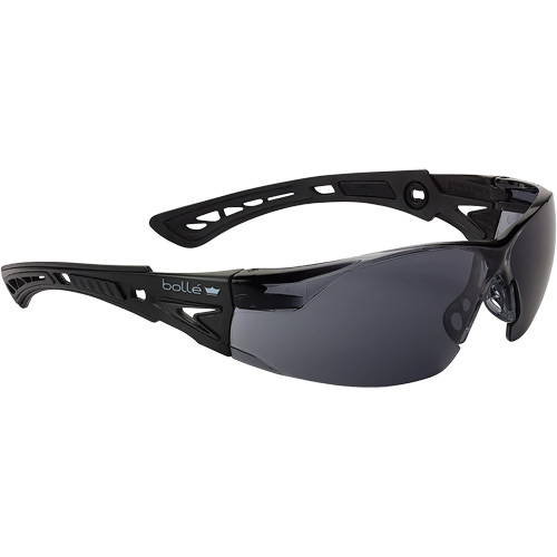 Lunettes de s&eacute;curit&eacute; Rush + BSSI, Lentille Gris/Fum&eacute;e, Antibu&eacute;e/Anti-&eacute;gratignures, ANSI Z87+ Cantin et fils