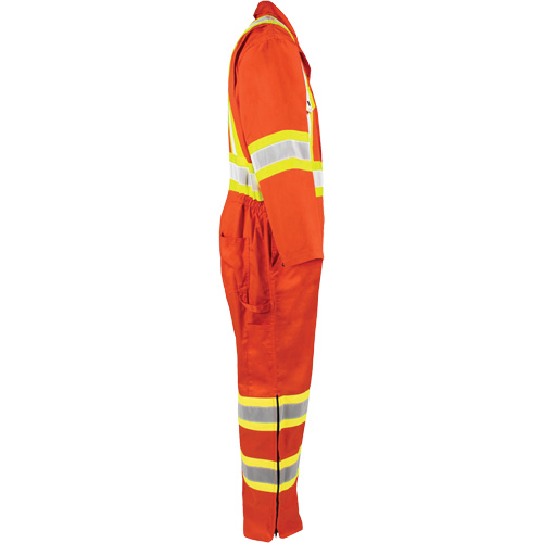 High-Visibility Unlined Coveralls, Small, High Visibility Orange Cantin et fils