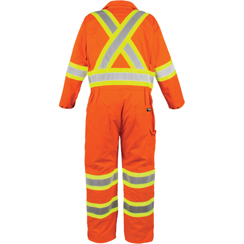 High-Visibility Unlined Coveralls, Small, High Visibility Orange Cantin et fils