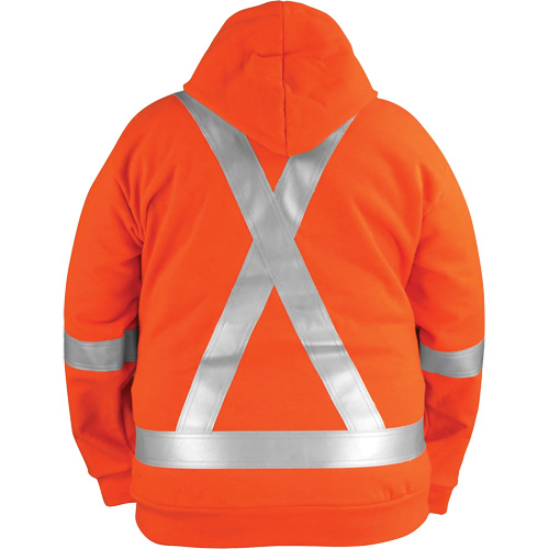 High-Visibility Wind Resistant Zip-Front Sweatshirt with DetachableHood, Men's, 4X-Large, High Visibility Orange, 27.7 cal/cm² Cantin et fils