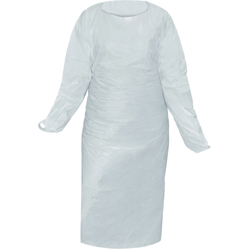 CoverMe Gown with Thumbholes, One Size, White, Polyethylene Cantin et fils