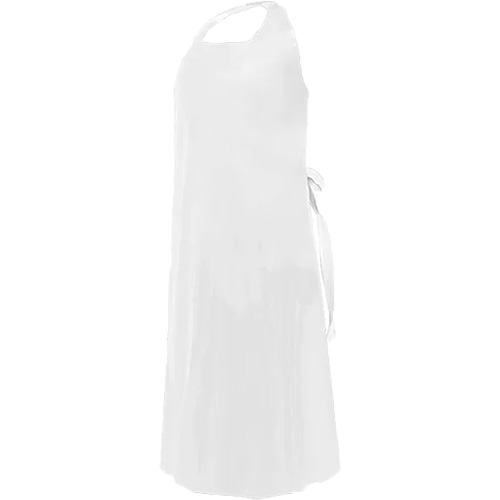 Tablier CoverMe avec encolure d&eacute;coup&eacute;e, Polyur&eacute;thane, 45" lo x 35" la, Blanc Cantin et fils