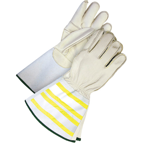 High-Visibility Utility Gloves with 6.25" Cuff, X-Large, Grain Cowhide Palm Cantin et fils