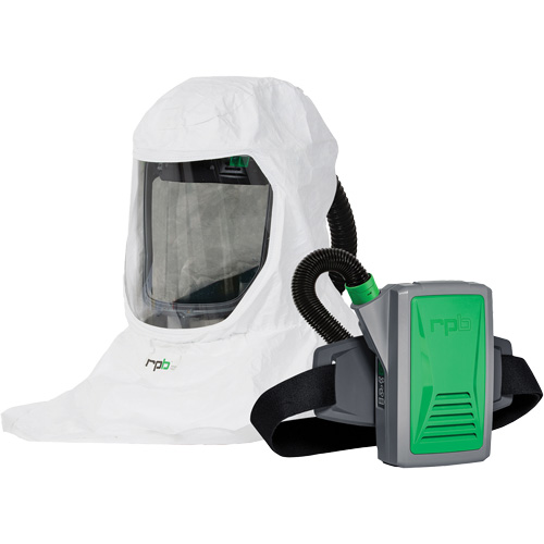 Respirateur T-Link avec casquette, tube de respiration, montage &agrave; la ceinture & APR motoris&eacute; PX5, Cagoule ample & visi&egrave;re, Pile Lithium-ion Cantin et fils