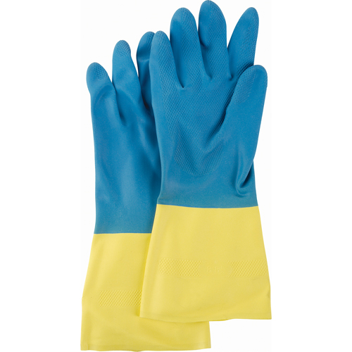 Two Tone NS53 Gloves, Size Medium/8, 13" L, Neoprene/Rubber Latex, Flock-Lined Inner Lining, 28-mil Cantin et fils