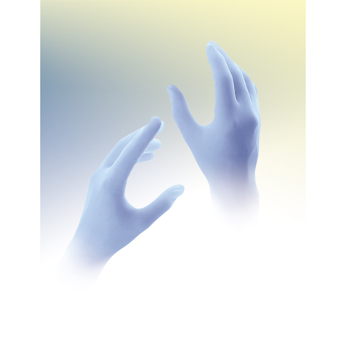 Gants jetables Qualatrile QRP, Moyen, Nitrile, 5 mils, Sans poudre, Bleu Cantin et fils