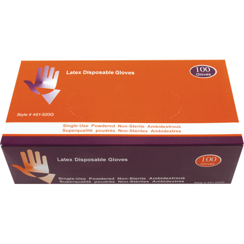 Gants calibre industriel, Moyen, Latex, Poudr&eacute;s, Blanc Cantin et fils