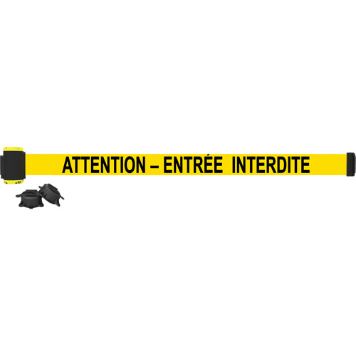 Wall Mount Barrier, Plastic, Magnetic Mount, 7', Black and Yellow Tape Cantin et fils