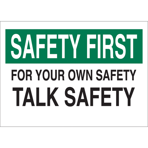 Enseigne  Talk Safety , 10" x 14", Aluminium, Anglais Cantin et fils