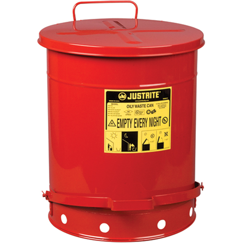 Oily Waste Cans, FM Approved/UL Listed, 14 US gal., Red Cantin et fils