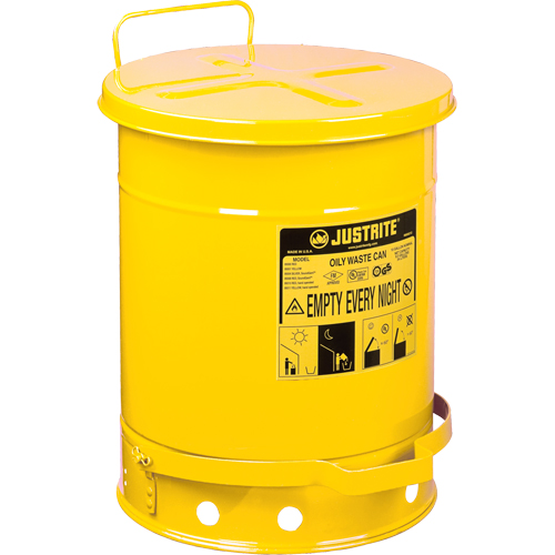 Contenants pour d&eacute;chets huileux, Homologu&eacute; FM/List&eacute; UL, 14 gal. US, Jaune Cantin et fils