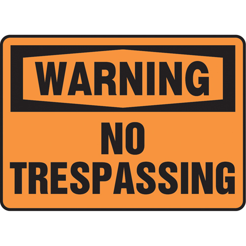 Enseigne  No Trespassing , 10" x 14", Vinyle, Anglais Cantin et fils
