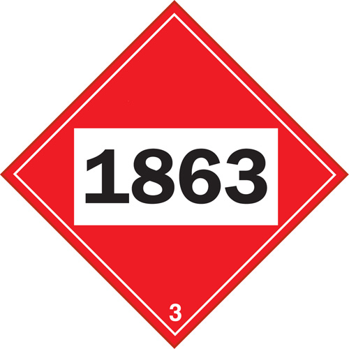 1863 Aviation Fuel Flammable Liquid TDG Placard, Plastic Cantin et fils