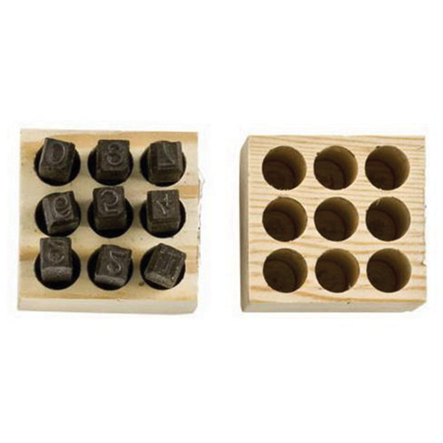 Jeux de tampons num&eacute;rot&eacute;s en acier, # 4/6/3/2/1/8/9/7/5, 1/4" Cantin et fils