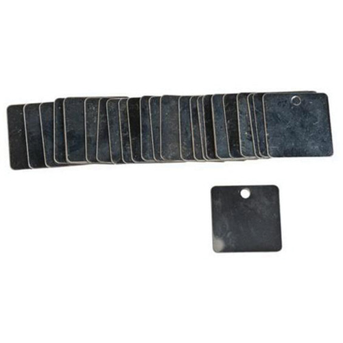 &eacute;tiquettes carr&eacute;es vierges pour vannes, Acier, 1-1/2" la x 1-1/2" h Cantin et fils