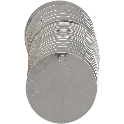 Blank Write-On Valve Tags, Stainless Steel, 2" dia Cantin et fils