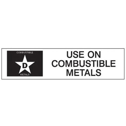 &eacute;tiquette D: Use on Combustible Metals pour extincteur Cantin et fils