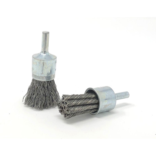 Brosse mont&eacute;e &agrave; fils ondul&eacute;s, 3/4" dia., dia. Des fils 0,014", Tige 1/4" Cantin et fils