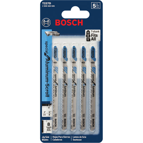 Jigsaw Blades, High Speed Steel, T-Shank, 4" L, 8 TPI Cantin et fils