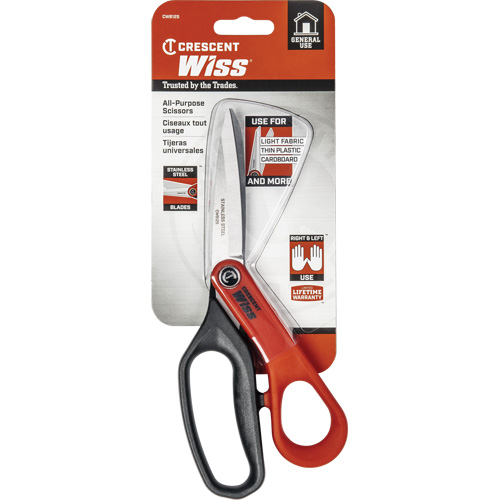 Stainless Steel All Purpose Tradesman Shears, 8-1/2", Rings Handle Cantin et fils