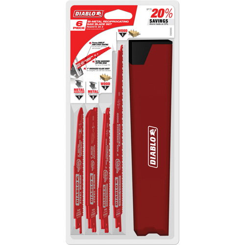 Nail-Embedded Wood & Metal Cutting/Demo Reciprocating Saw Blade Set Cantin et fils