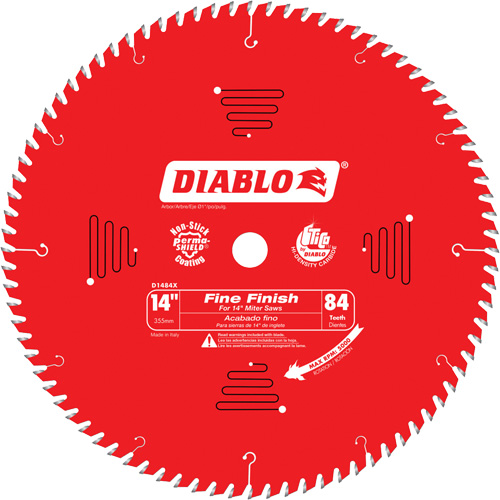 Lame de scie circulaire &agrave; finition fine, 14", 84 dents, Pour Stratifi&eacute;/Bois Cantin et fils