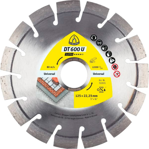 DT 600 U Supra Large Diamond Cutting Blades Cantin et fils