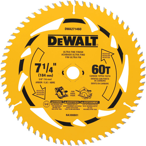 Circular Saw Blade, 7-1/4", 60 Teeth, Wood Use Cantin et fils