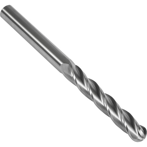 Fraise en bout sph&eacute;rique extra longue 30° S147, 1/2" dia., 6" lo, 4 cannelures, 1/2" tige, Carbure Cantin et fils
