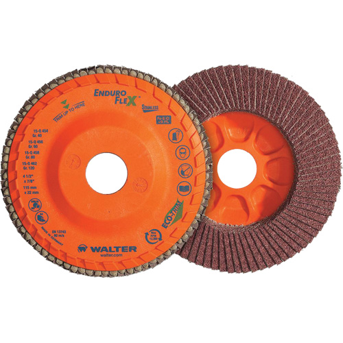 Disque &agrave; lamelles Stainless Enduro-Flex, 4-1/2" x 7/8", Type 27, Grain 120, Alumine de zirconium Cantin et fils