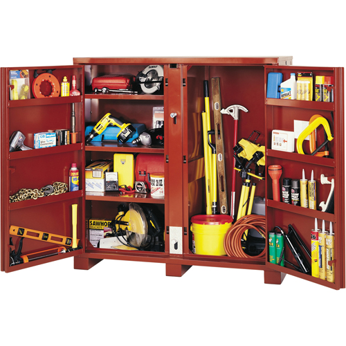 Armoire &agrave; tablettes Jobsite, Acier, 47,5 pi³, Rouge Cantin et fils