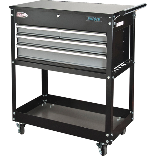 Utility Cart, 4 Drawers, 18" L x 33" W x 39" H, Black Cantin et fils