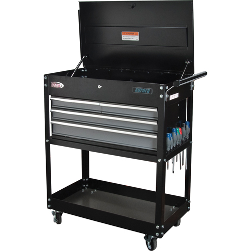 Utility Cart, 4 Drawers, 18" L x 33" W x 39" H, Black Cantin et fils