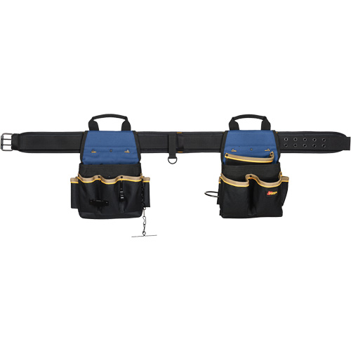 Combin&eacute;s de ceinture &agrave; outils &agrave; 20 pochettes, Polyester, Noir Cantin et fils