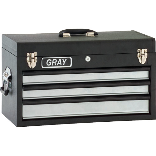Tool Box - 3 Drawers, 10" D x 20-1/2" W x 12" H, Black Cantin et fils