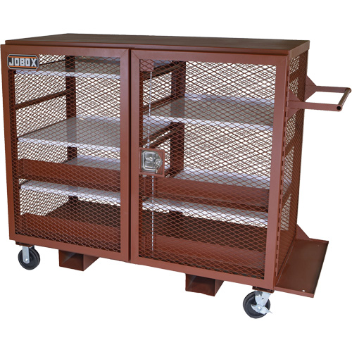 Armoire mobile en treillis, Acier, 49 pi³, Rouge Cantin et fils