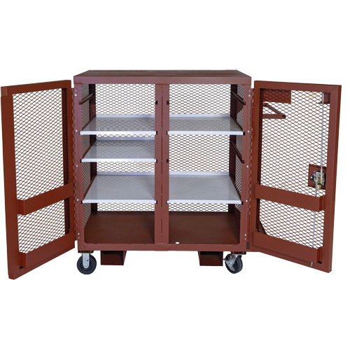 Armoire mobile en treillis, Acier, 37 pi³, Rouge Cantin et fils