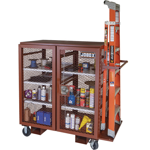 Armoire mobile en treillis, Acier, 37 pi³, Rouge Cantin et fils