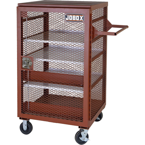 Armoire mobile en treillis, Acier, 22 pi³, Rouge Cantin et fils