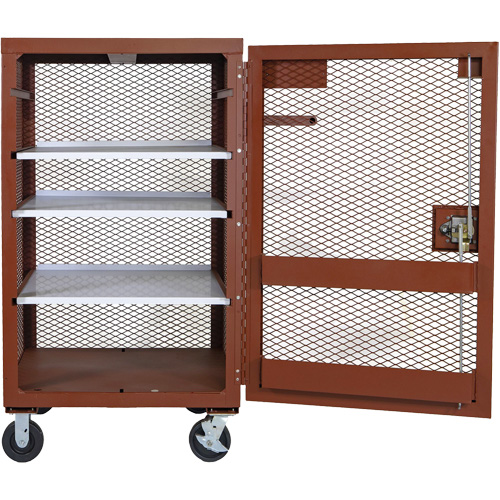 Armoire mobile en treillis, Acier, 22 pi³, Rouge Cantin et fils