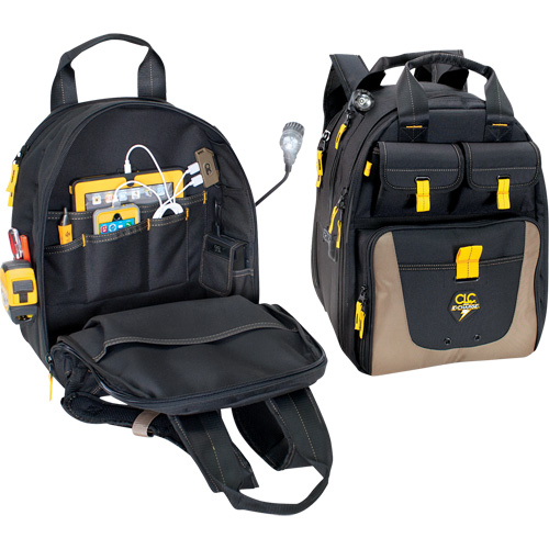 E-Charge Back Pack, 15" L x 10-1/2" W, Black, Polyester Cantin et fils
